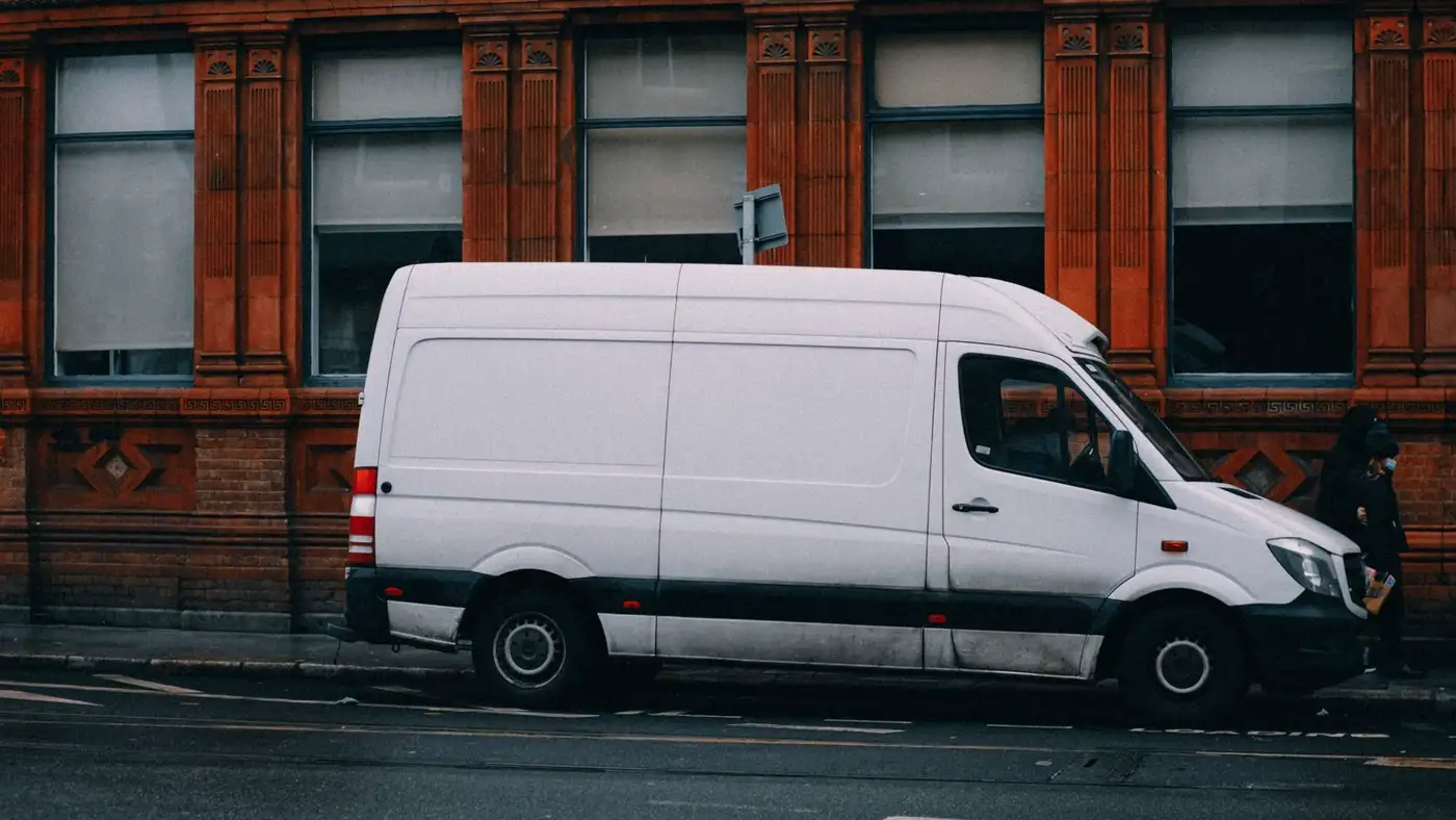 Illustrative photo of a plain white commercial van. Not a Central Rentals vehicle.